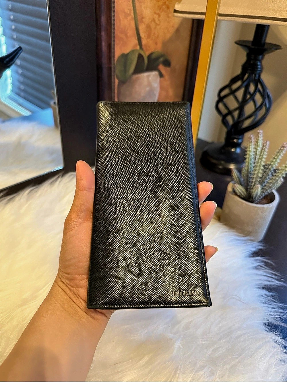 🌸Prada Saffiano Vertical Long Wallet Black🌸